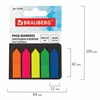 Закладки клейкие неоновые BRAUBERG, 42х12 мм, 100 штук (5 цветов х 20 листов), в картонной книжке, 122705 - фото 2571730