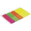 Закладки клейкие неоновые BRAUBERG, 45х12 мм 3 цвета + 45х26 мм 1 цвет, 100 штук (4 цвета x 25 листов), 126698 - фото 2573302