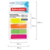 Закладки клейкие неоновые BRAUBERG, 45х12 мм 3 цвета + 45х26 мм 1 цвет, 100 штук (4 цвета x 25 листов), 126698 - фото 2574737