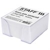 Блок для записей STAFF в подставке прозрачной, куб 9х9х5 см, белый, белизна 70-80%, 129194 - фото 2575288