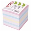 Блок для записей STAFF проклеенный, куб 9х9х9 см, цветной, чередование с белым, 129208 - фото 2575297