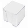 Блок для записей STAFF в подставке прозрачной, куб 9х9х9 см, белый, белизна 90-92%, 129201 - фото 2575651