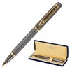 Ручка подарочная шариковая GALANT "Dark Chrome", корпус матовый хром, золотистые детали, пишущий узел 0,7 мм, синяя, 140397 - фото 2577237