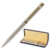 Ручка подарочная шариковая GALANT "Brigitte", тонкий корпус, серебристый, золотистые детали, пишущий узел 0,7 мм, синяя, 141009 - фото 2577439