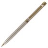 Ручка подарочная шариковая GALANT "Brigitte", тонкий корпус, серебристый, золотистые детали, пишущий узел 0,7 мм, синяя, 141009 - фото 2578105