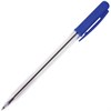 Ручка шариковая автоматическая STAFF "Basic" BPR-243, СИНЯЯ, корпус прозрачный, узел 0,8 мм, линия письма 0,4 мм, 141673 - фото 2578937