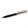 Ручка подарочная шариковая GALANT "Consul", корпус черный с серебристым, золотистые детали, пишущий узел 0,7 мм, синяя, 140963 - фото 2579492