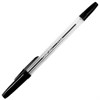 Ручка шариковая ОФИСМАГ "Line", ЧЕРНАЯ, корпус прозрачный, узел 1 мм, линия письма 0,5 мм, 141879 - фото 2579535
