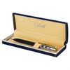 Ручка подарочная шариковая GALANT "Consul", корпус черный с серебристым, золотистые детали, пишущий узел 0,7 мм, синяя, 140963 - фото 2580349