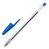 Ручка шариковая BIC "Cristal", СИНЯЯ, корпус прозрачный, узел 1 мм, линия письма 0,32 мм, 847898 - фото 2581019