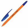 Ручка шариковая масляная STAFF "Basic X-100", СИНЯЯ, корпус оранжевый, узел 1 мм, линия письма 0,7 мм, 143204 - фото 2581241