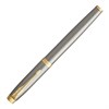 Ручка-роллер PARKER "IM Core Brushed Metal GT", серебристый матовый лак, позолота, черная, 1931663 - фото 2581954