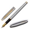 Ручка подарочная перьевая BRAUBERG "Brioso", СИНЯЯ, корпус серебристый с золотистыми деталями, 143464 - фото 2582059