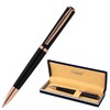 Ручка подарочная шариковая GALANT "PUNCTUM BLACK", корпус черный, детали розовое золото, узел 0,7 мм, синяя, 143514 - фото 2582381