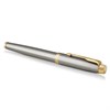 Ручка-роллер PARKER "IM Core Brushed Metal GT", серебристый матовый лак, позолота, черная, 1931663 - фото 2582819