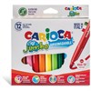 Фломастеры утолщенные CARIOCA "Jumbo", 12 цветов, суперсмываемые, вентилируемый колпачок, картонная упаковка, 40569 - фото 2585696