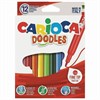 Фломастеры CARIOCA (Италия) "Doodles", 12 цветов, суперсмываемые, 42314 - фото 2591654