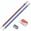 Набор BRAUBERG: 2 карандаша, стирательная резинка, точилка, в блистере, 180338 - фото 2595365