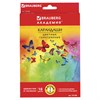 Карандаши цветные BRAUBERG "Бабочки", набор 18 цветов, трехгранные, корпус с полосками, 181286 - фото 2596272