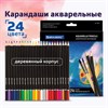 Карандаши цветные акварельные BRAUBERG "Artist line", 24 цвета, заточенные, высшее качество, 180570 - фото 2597230
