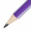 Карандаш чернографитный BRAUBERG, 1 шт., "Lines", HB, трехгранный, с ластиком, фиолетовый/серебристый, 181295 - фото 2597713