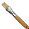 Кисть ПИФАГОР, ЩЕТИНА, плоская, № 16, деревянная лакированная ручка, пакет с подвесом, 200877 - фото 2607649