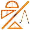 Набор чертежный для классной доски (2 треугольника, транспортир, циркуль, линейка 100 см), BRAUBERG, 210383 - фото 2608422