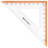 Набор чертежный средний BRAUBERG "FRESH ZONE" (линейка 20 см, 2 треугольника, транспортир), оранжевая шкала, 210763 - фото 2610683