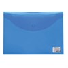 Папка-конверт с кнопкой BRAUBERG, А4, до 100 листов, прозрачная, синяя, 0,15 мм, 221637 - фото 2611362