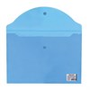 Папка-конверт с кнопкой BRAUBERG, А4, до 100 листов, прозрачная, синяя, 0,15 мм, 221637 - фото 2611791