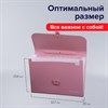 Папка-портфель пластиковая BRAUBERG А4 (327х254х30 мм), 13 отделений, розовая, 221441 - фото 2611878