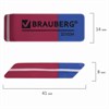 Ластик BRAUBERG "Assistant 80", 41х14х8 мм, красно-синий, прямоугольный, скошенные края, 221034 - фото 2611975