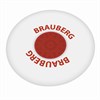Ластик BRAUBERG "Universal", 30х30х8 мм, белый, круглый, красный пластиковый держатель, 222472 - фото 2612063