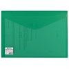 Папка-конверт с кнопкой BRAUBERG, А4, до 100 листов, непрозрачная, зеленая, СВЕРХПРОЧНАЯ 0,2 мм, 221363 - фото 2612481