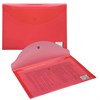 Папка-конверт с кнопкой BRAUBERG, А4, до 100 листов, прозрачная, красная, 0,15 мм, 221636 - фото 2612602