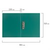 Папка с боковым металлическим прижимом BRAUBERG стандарт, зеленая, до 100 листов, 0,6 мм, 221627 - фото 2613565