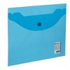 Папка-конверт с кнопкой МАЛОГО ФОРМАТА (240х190 мм), А5, прозрачная, синяя, 0,18 мм, BRAUBERG, 224027 - фото 2613784