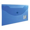 Папка-конверт с кнопкой МАЛОГО ФОРМАТА (250х135 мм), прозрачная, синяя, 0,18 мм, BRAUBERG, 224031 - фото 2613793