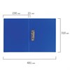 Папка с боковым металлическим прижимом BRAUBERG стандарт, синяя, до 100 листов, 0,6 мм, 221629 - фото 2613851