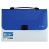 Папка-портфель пластиковая BRAUBERG INCOME А4 (350х235х35 мм), 1 отделение, фактура диагональ, белая/синяя, 224150 - фото 2613915