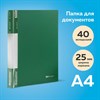 Папка 40 вкладышей BRAUBERG стандарт, зеленая, 0,7 мм, 221601 - фото 2614067