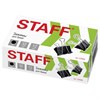 Зажимы для бумаг STAFF "EVERYDAY", КОМПЛЕКТ 12 шт., 32 мм, на 140 листов, черные, картонная коробка, 224608 - фото 2614172