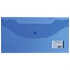 Папка-конверт с кнопкой МАЛОГО ФОРМАТА (250х135 мм), прозрачная, синяя, 0,18 мм, BRAUBERG, 224031 - фото 2614183