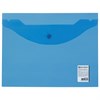 Папка-конверт с кнопкой МАЛОГО ФОРМАТА (240х190 мм), А5, прозрачная, синяя, 0,18 мм, BRAUBERG, 224027 - фото 2614254