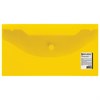 Папка-конверт с кнопкой МАЛОГО ФОРМАТА (250х135 мм), прозрачная, желтая, 0,18 мм, BRAUBERG, 224032 - фото 2614420