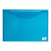 Папка-конверт с кнопкой БОЛЬШОГО ФОРМАТА (305х435 мм), А3, прозрачная, синяя, 0,18 мм, BRAUBERG, 224034 - фото 2614450
