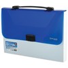 Папка-портфель пластиковая BRAUBERG INCOME А4 (350х235х35 мм), 1 отделение, фактура диагональ, белая/синяя, 224150 - фото 2614531