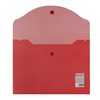Папка-конверт с кнопкой МАЛОГО ФОРМАТА (240х190 мм), А5, прозрачная, красная, 0,18 мм, BRAUBERG, 224026 - фото 2614702