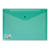 Папка-конверт с кнопкой BRAUBERG, А4, до 100 листов, прозрачная, зеленая, СВЕРХПРОЧНАЯ 0,18 мм, 224810 - фото 2614714