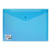 Папка-конверт с кнопкой BRAUBERG, А4, до 100 листов, прозрачная, синяя, СВЕРХПРОЧНАЯ 0,18 мм, 224813 - фото 2614762